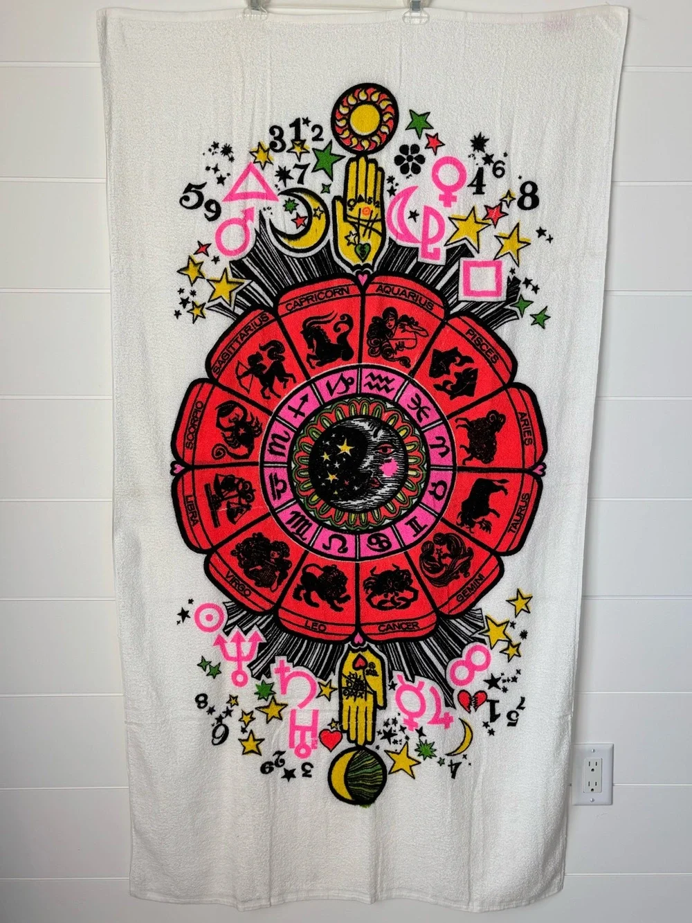 Vintage Cannon Zodiac Wheel Cotton Beach Towel